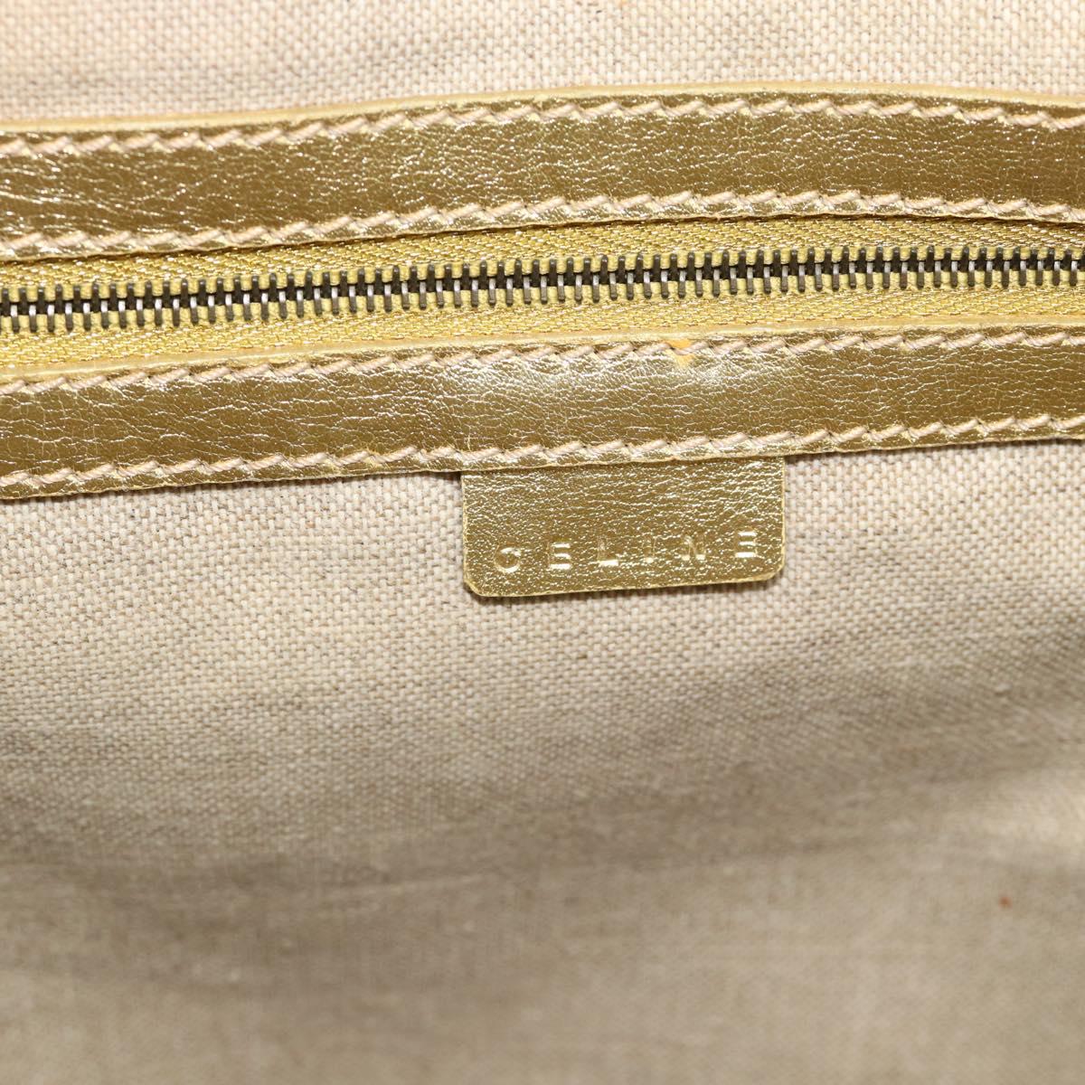 CELINE Tote Bag Suede Gold Auth 192815A