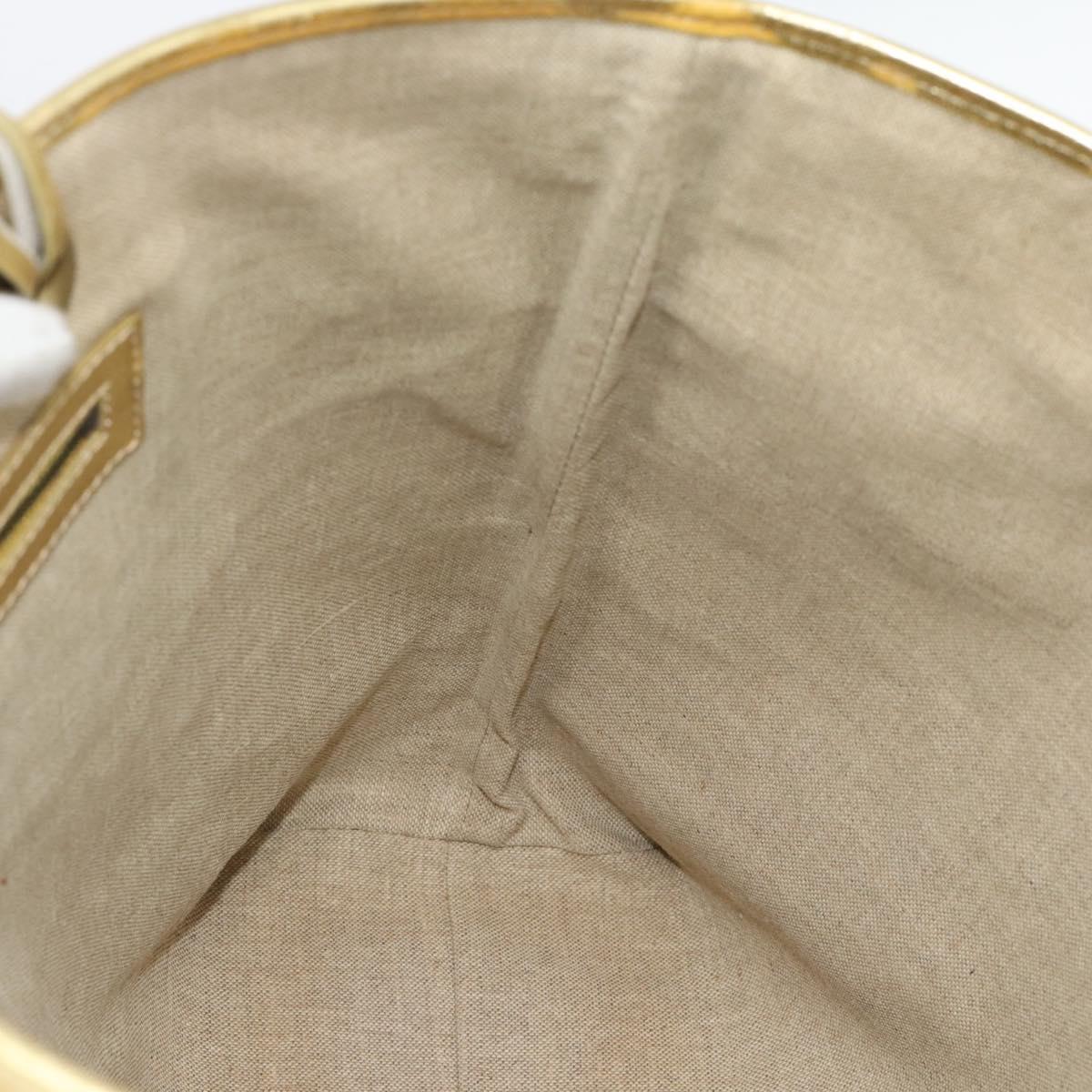 CELINE Tote Bag Suede Gold Auth 192815A