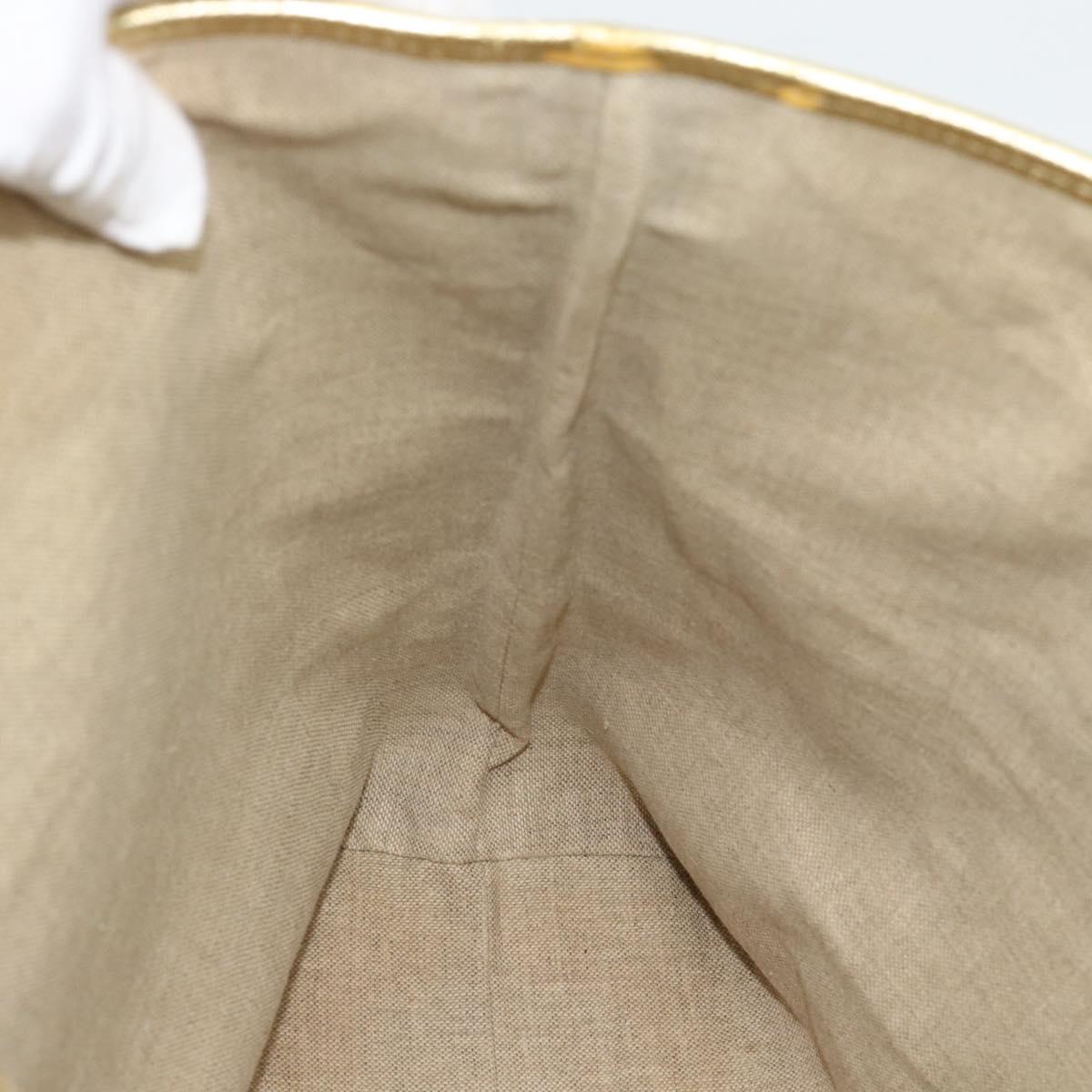 CELINE Tote Bag Suede Gold Auth 192815A