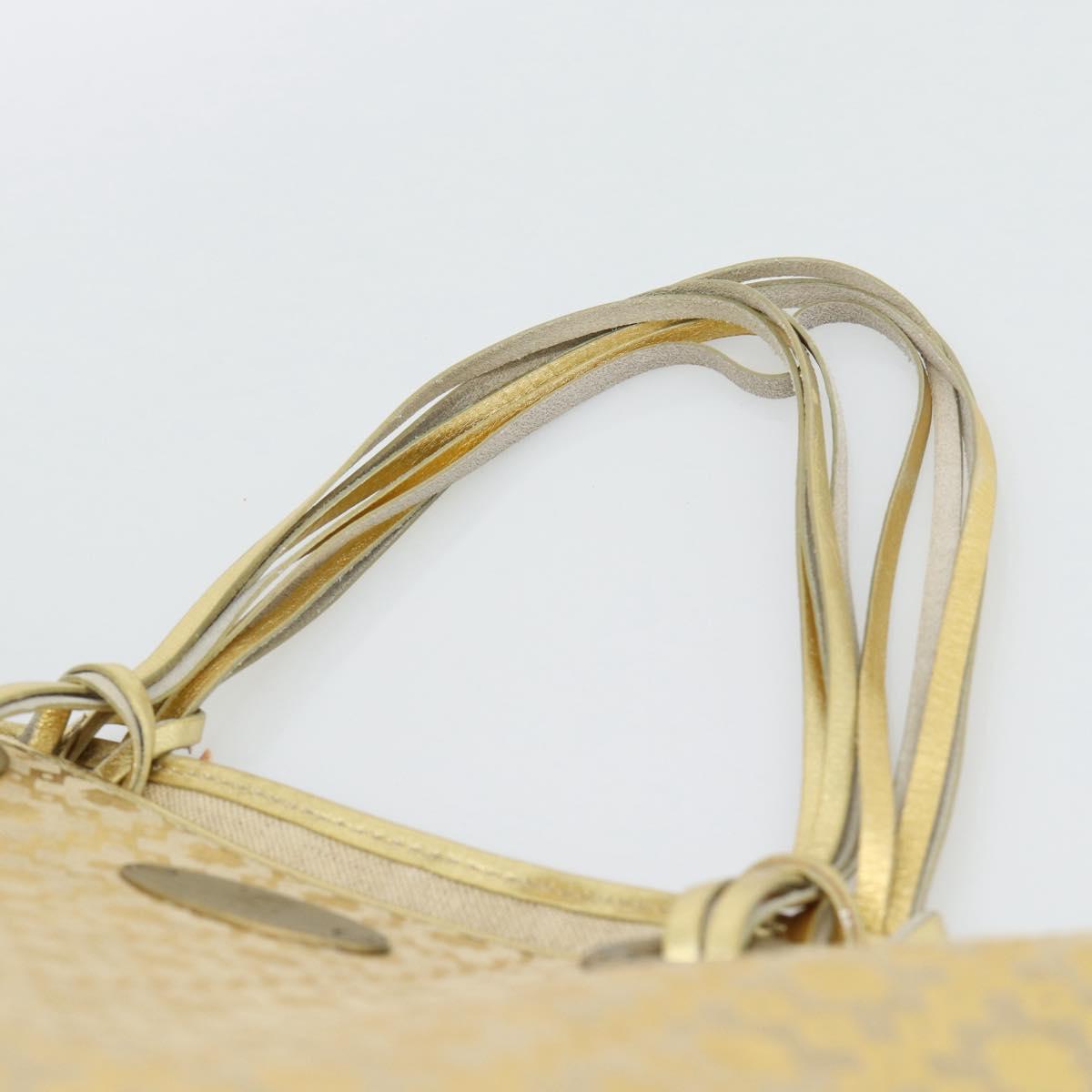 CELINE Tote Bag Suede Gold Auth 192815A
