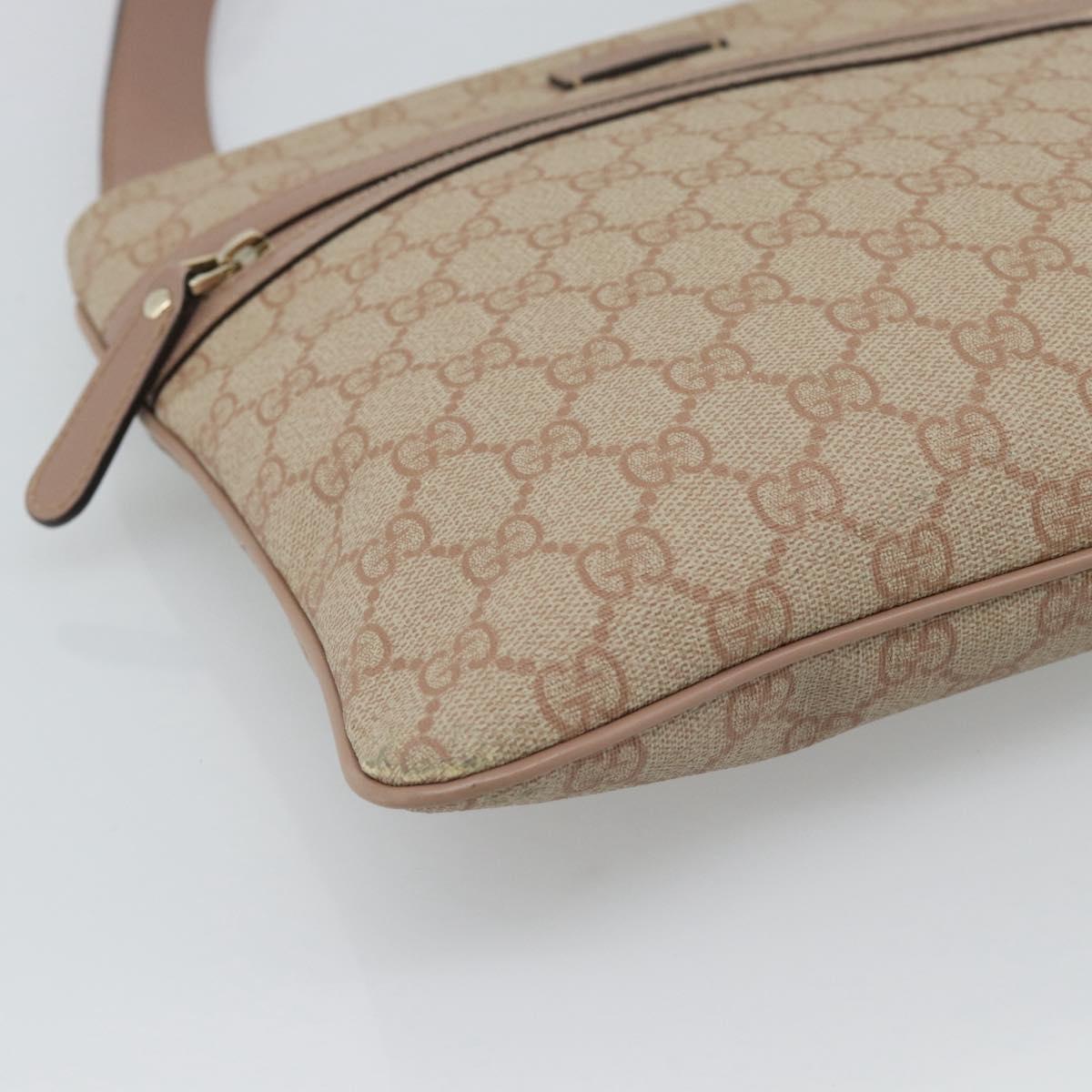 GUCCI GG Supreme Shoulder Bag PVC Leather Pink Gold Tone Auth 192818