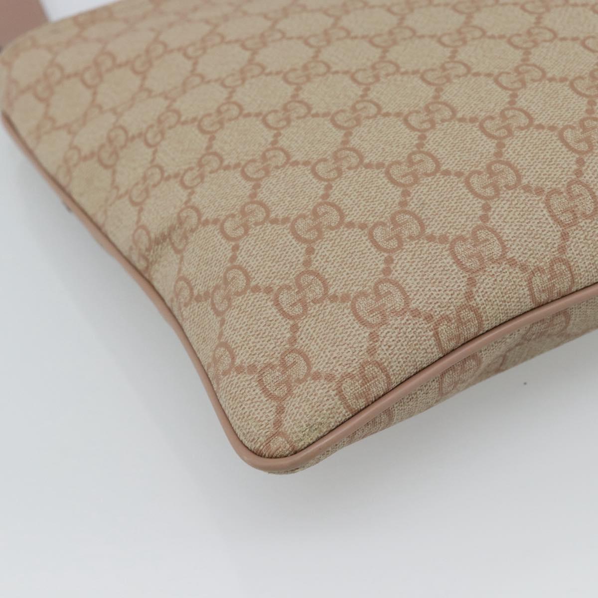 GUCCI GG Supreme Shoulder Bag PVC Leather Pink Gold Tone Auth 192818