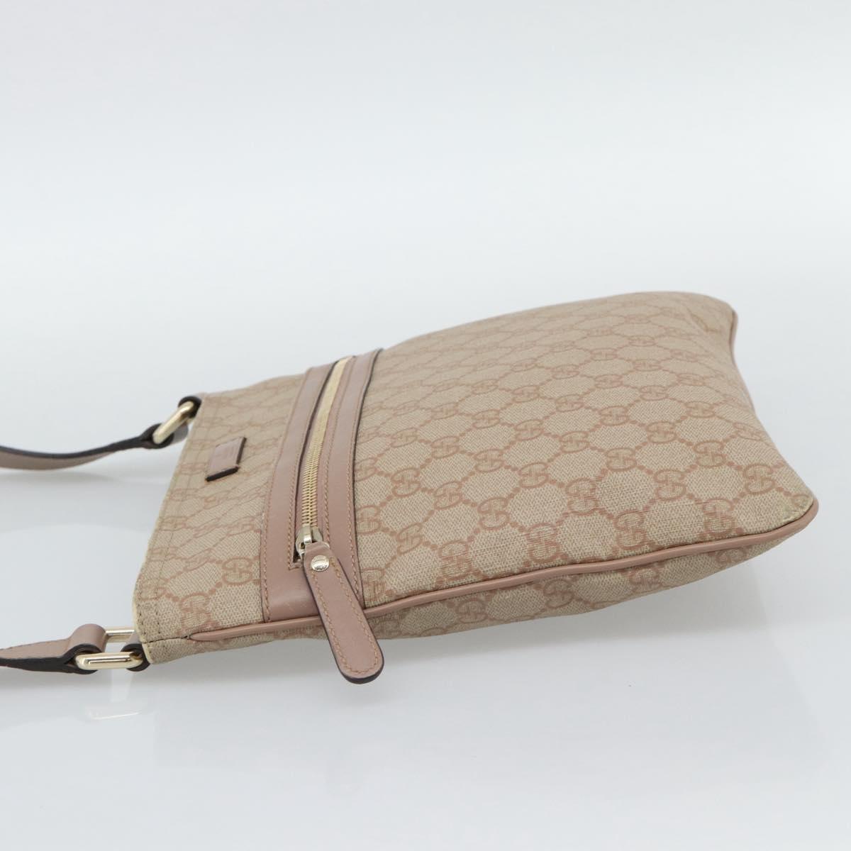 GUCCI GG Supreme Shoulder Bag PVC Leather Pink Gold Tone Auth 192818