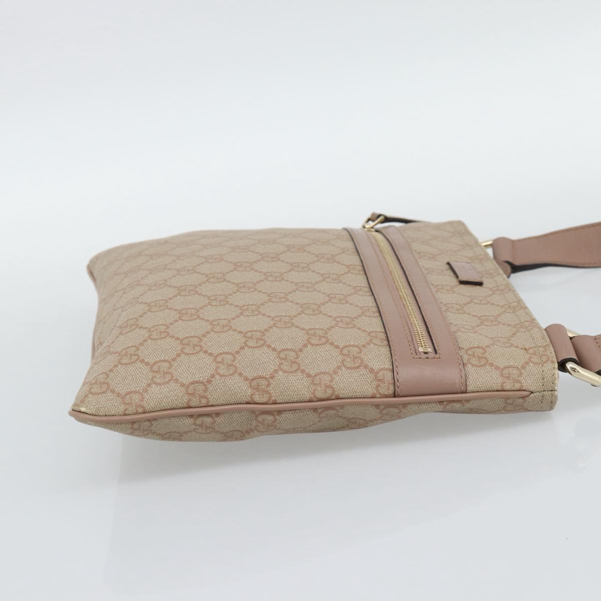 GUCCI GG Supreme Shoulder Bag PVC Leather Pink Gold Tone Auth 192818