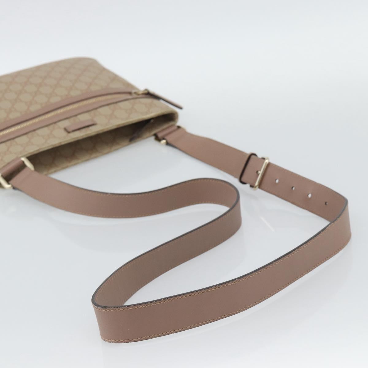 GUCCI GG Supreme Shoulder Bag PVC Leather Pink Gold Tone Auth 192818