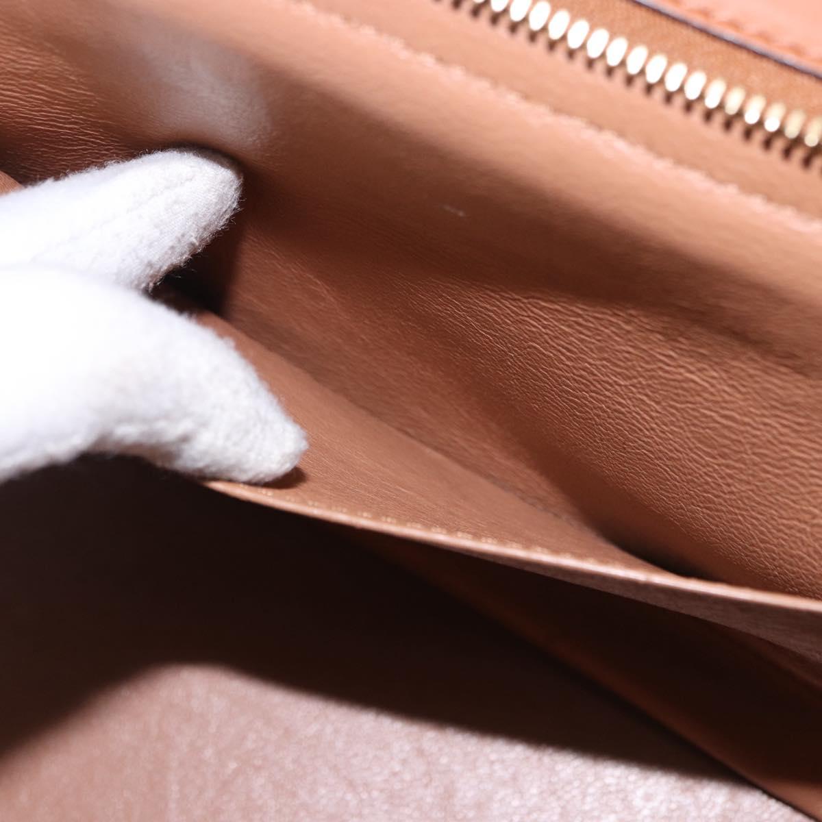 CELINE Trapeze Hand Bag Leather 2way Brown Gold Tone Auth 192822A