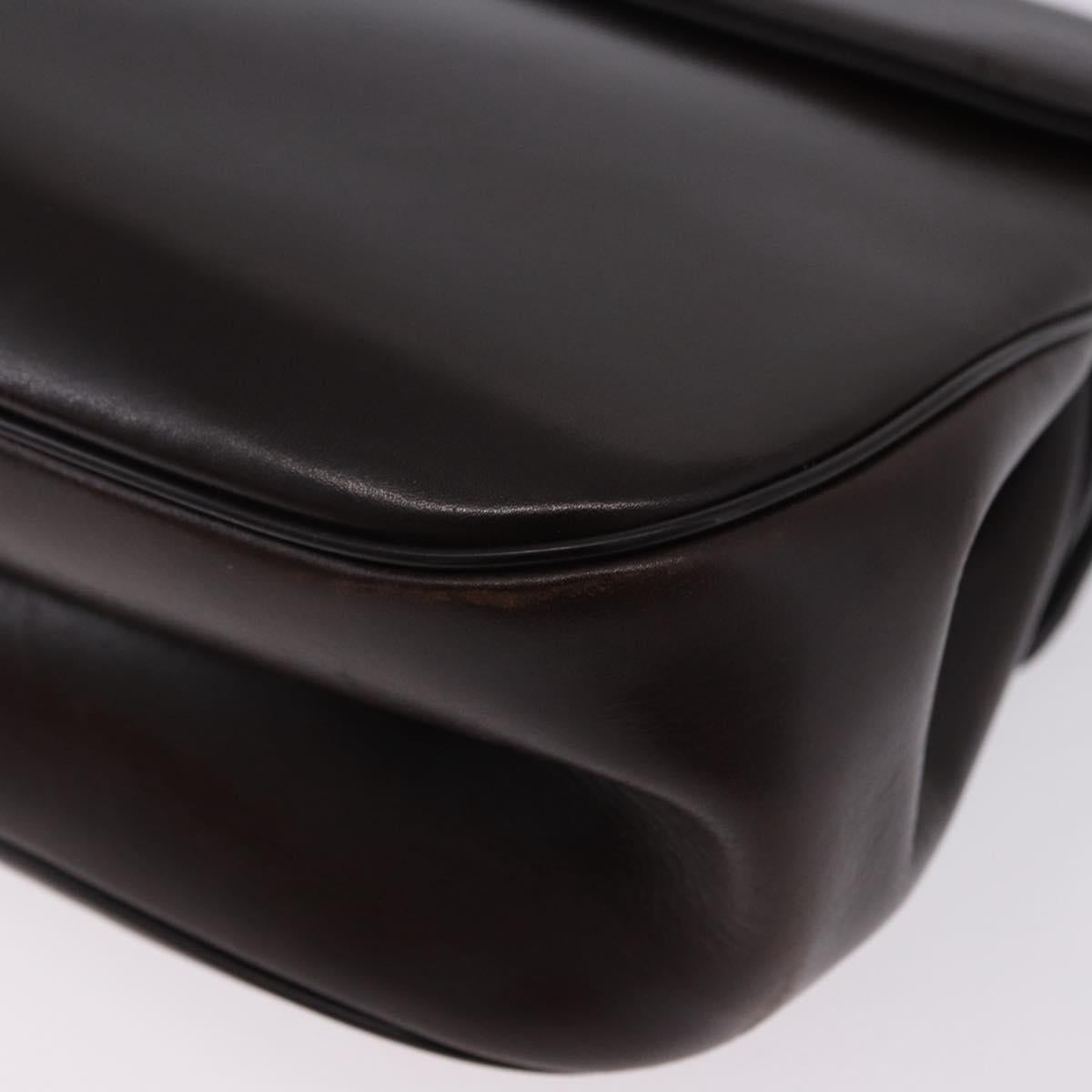 Christian Dior Hand Bag Calf Skin 2way Brown Gold Tone Auth 192824A