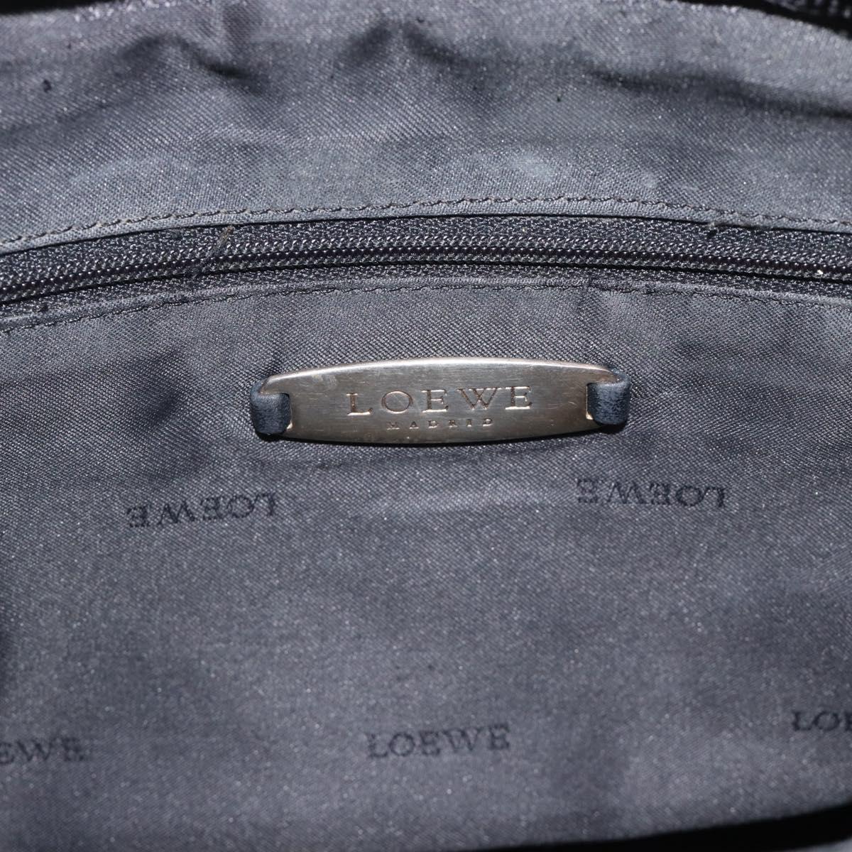 LOEWE Hand Bag Leather Gray Silver Auth 192826A