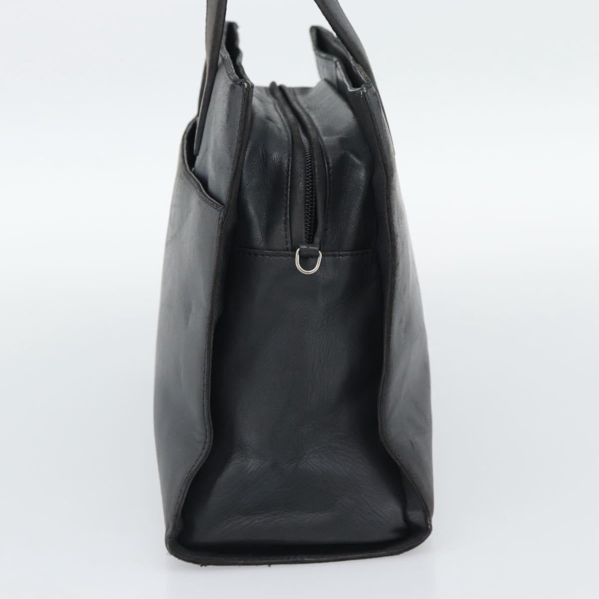 LOEWE Hand Bag Leather Gray Silver Auth 192826A