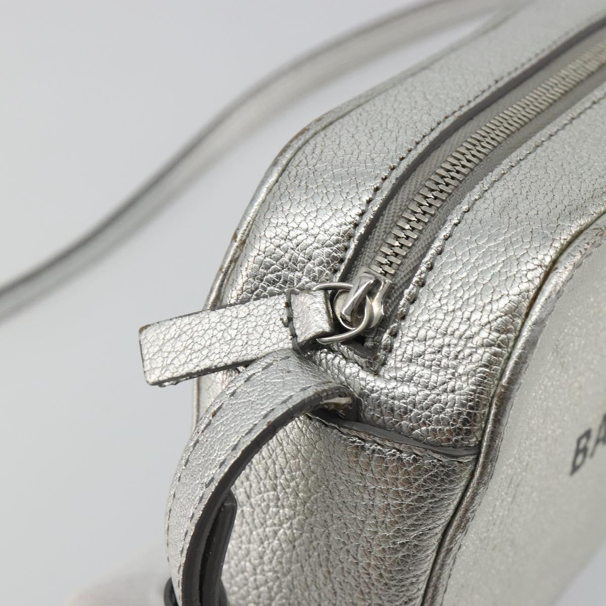 BALENCIAGA Everyday Shoulder Bag Leather Silver 552372 Auth 192828A