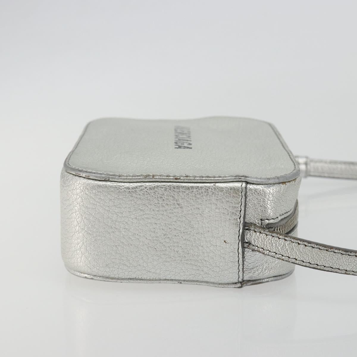 BALENCIAGA Everyday Shoulder Bag Leather Silver 552372 Auth 192828A