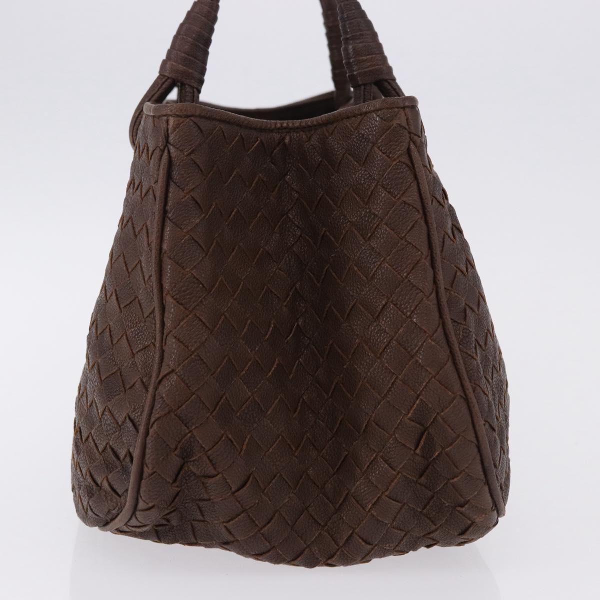 BOTTEGA VENETA INTRECCIATO Hand Bag Leather Brown Gold Tone Auth 192829A