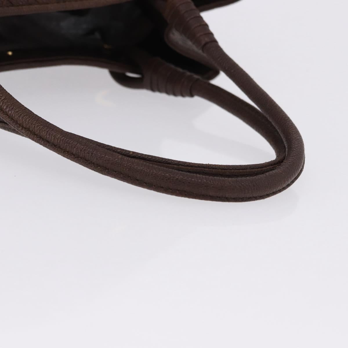BOTTEGA VENETA INTRECCIATO Hand Bag Leather Brown Gold Tone Auth 192829A