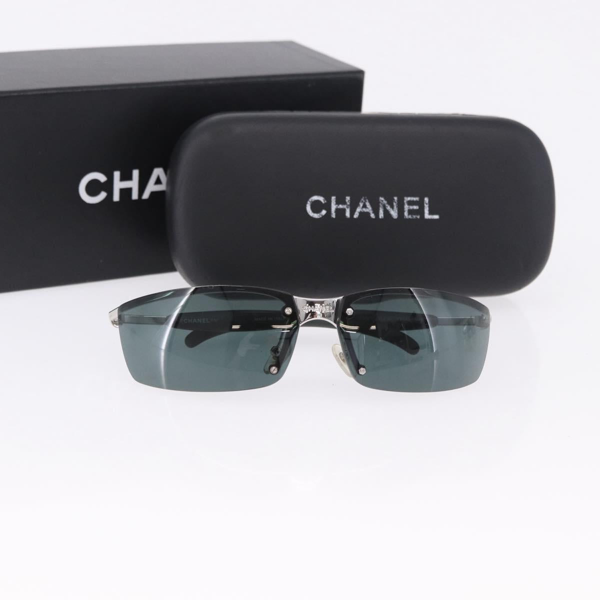 CHANEL Sunglasses metal Green CC Auth 192844M