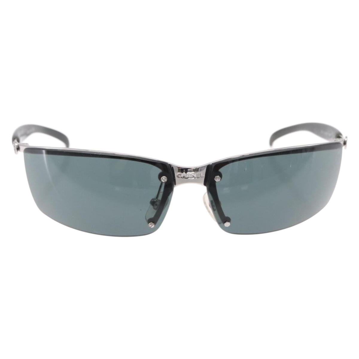 CHANEL Sunglasses metal Green CC Auth 192844M