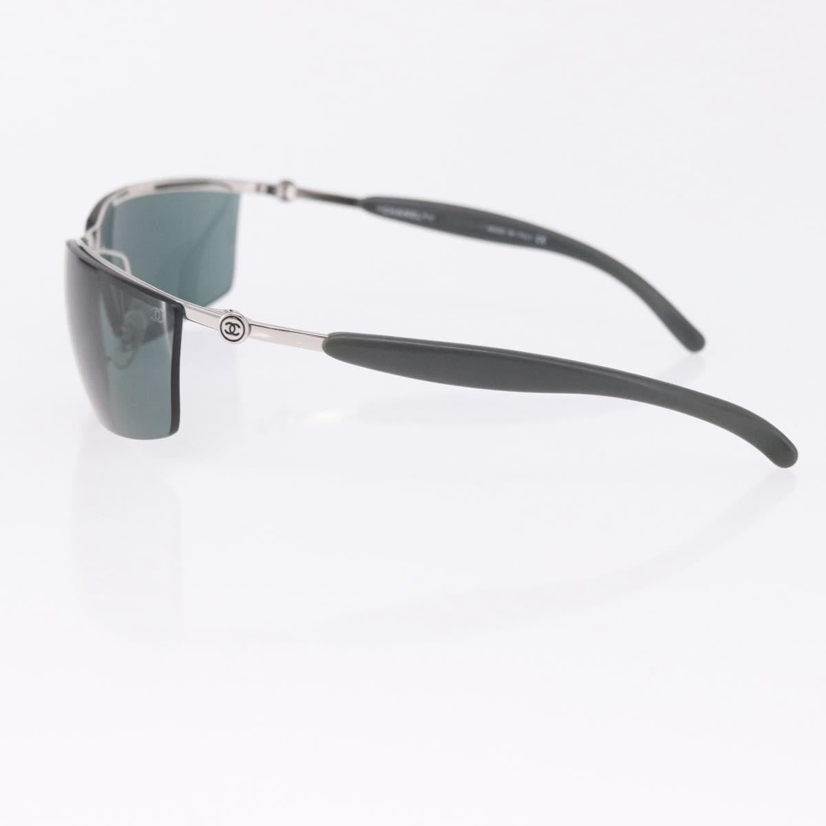 CHANEL Sunglasses metal Green CC Auth 192844M