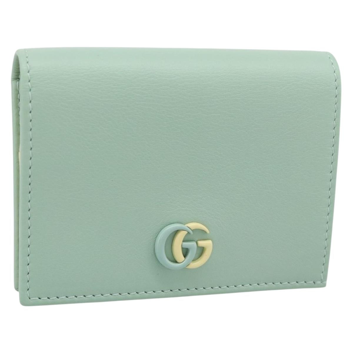 GUCCI Compact Wallet Bifold Wallet Leather Green 790055 Auth 192845M