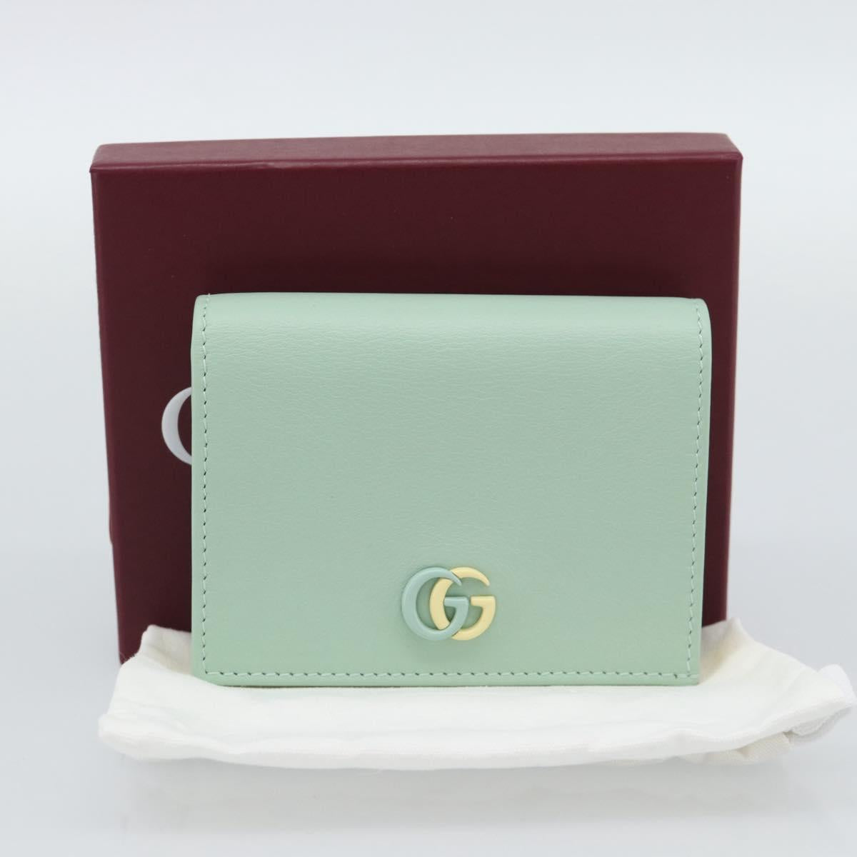 GUCCI Compact Wallet Bifold Wallet Leather Green 790055 Auth 192845M