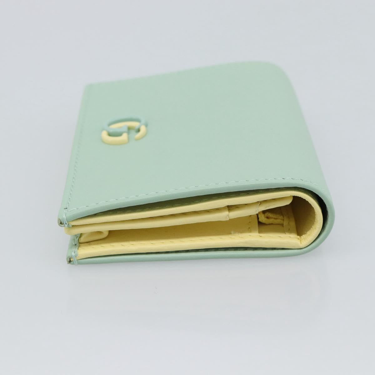 GUCCI Compact Wallet Bifold Wallet Leather Green 790055 Auth 192845M