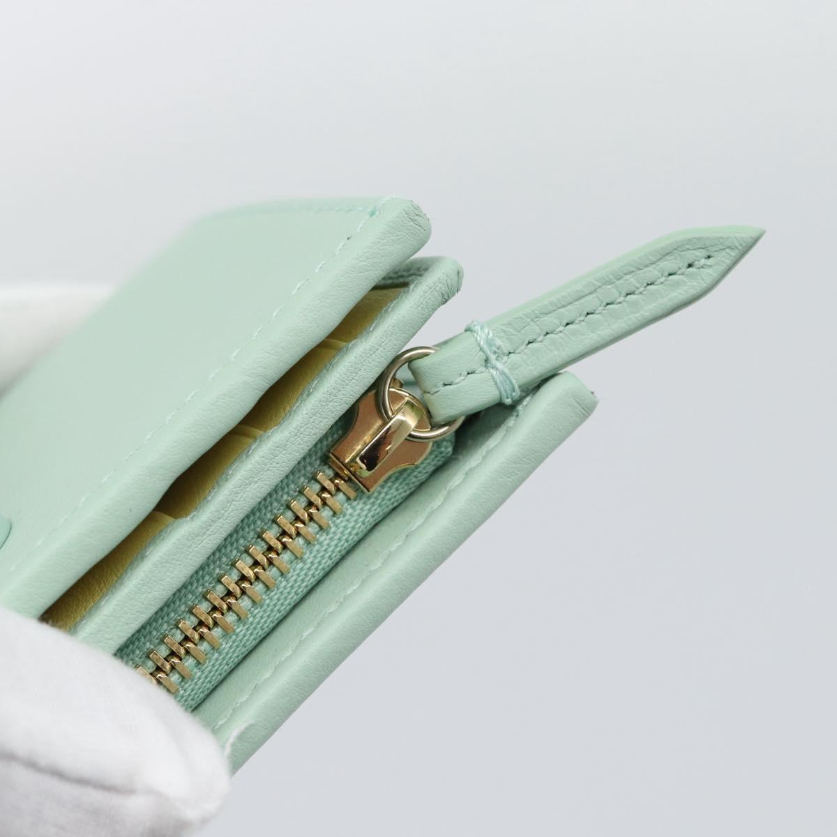 GUCCI Compact Wallet Bifold Wallet Leather Green 790063 Auth 192846M