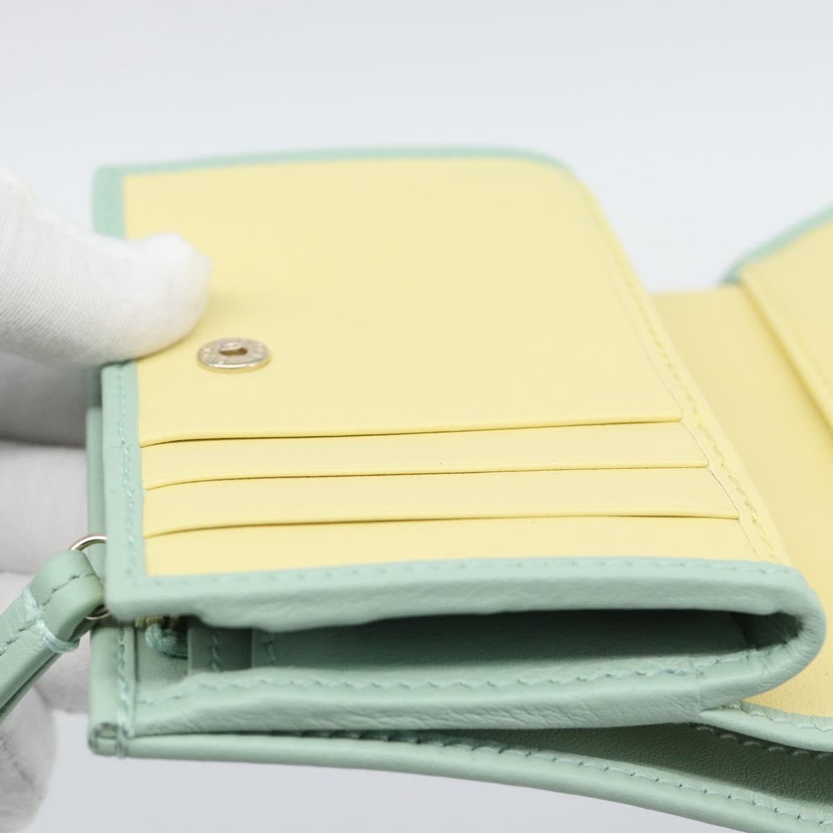 GUCCI Compact Wallet Bifold Wallet Leather Green 790063 Auth 192846M
