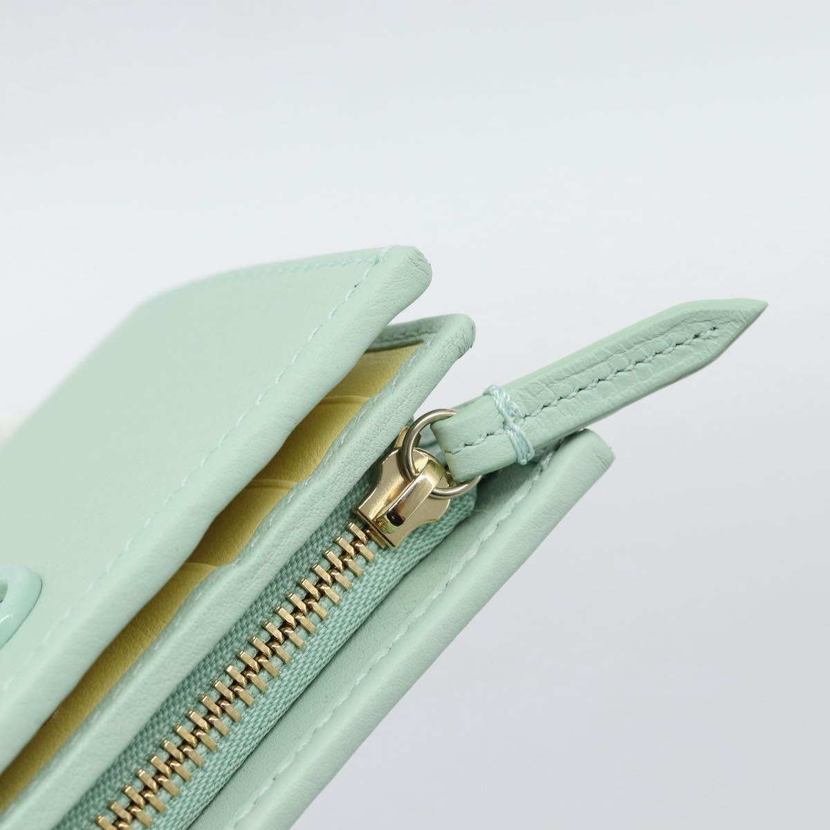 GUCCI Compact Wallet Bifold Wallet Leather Green 790063 Auth 192846M