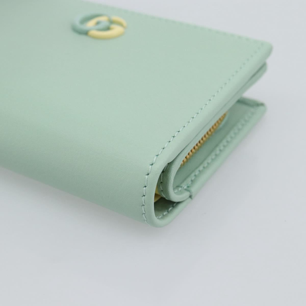 GUCCI Compact Wallet Bifold Wallet Leather Green 790063 Auth 192846M