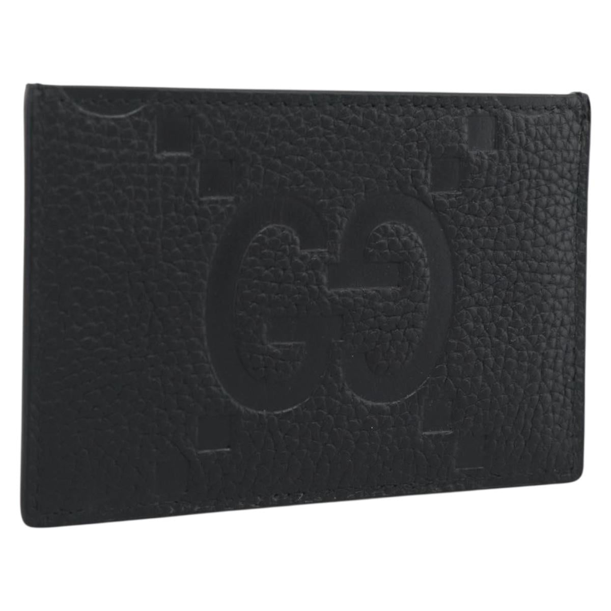 GUCCI GuccissimaGG Card Case Black 812681 Auth 192847M