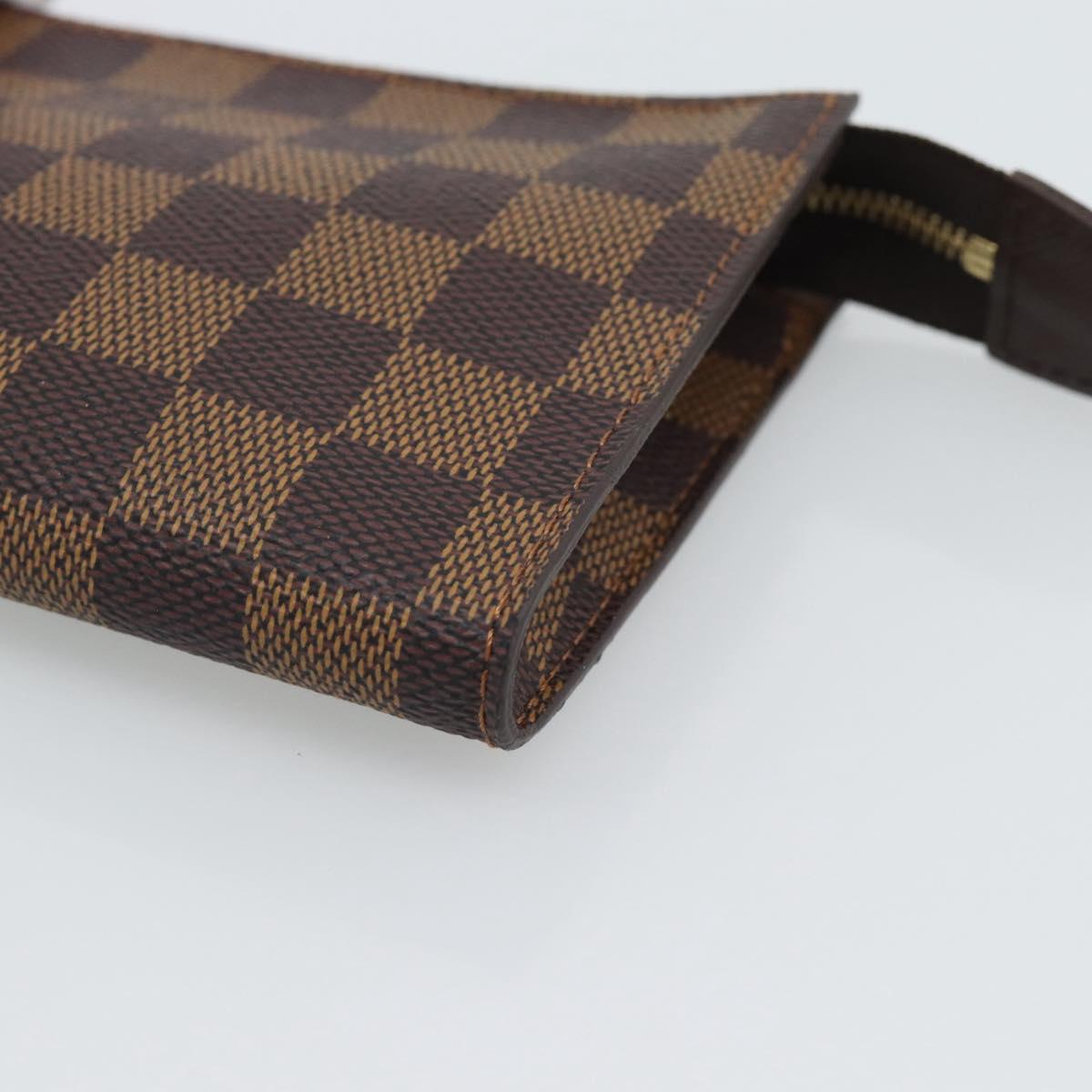LOUIS VUITTON Damier Ebene Marais Pouch Pouch LV Auth 192852