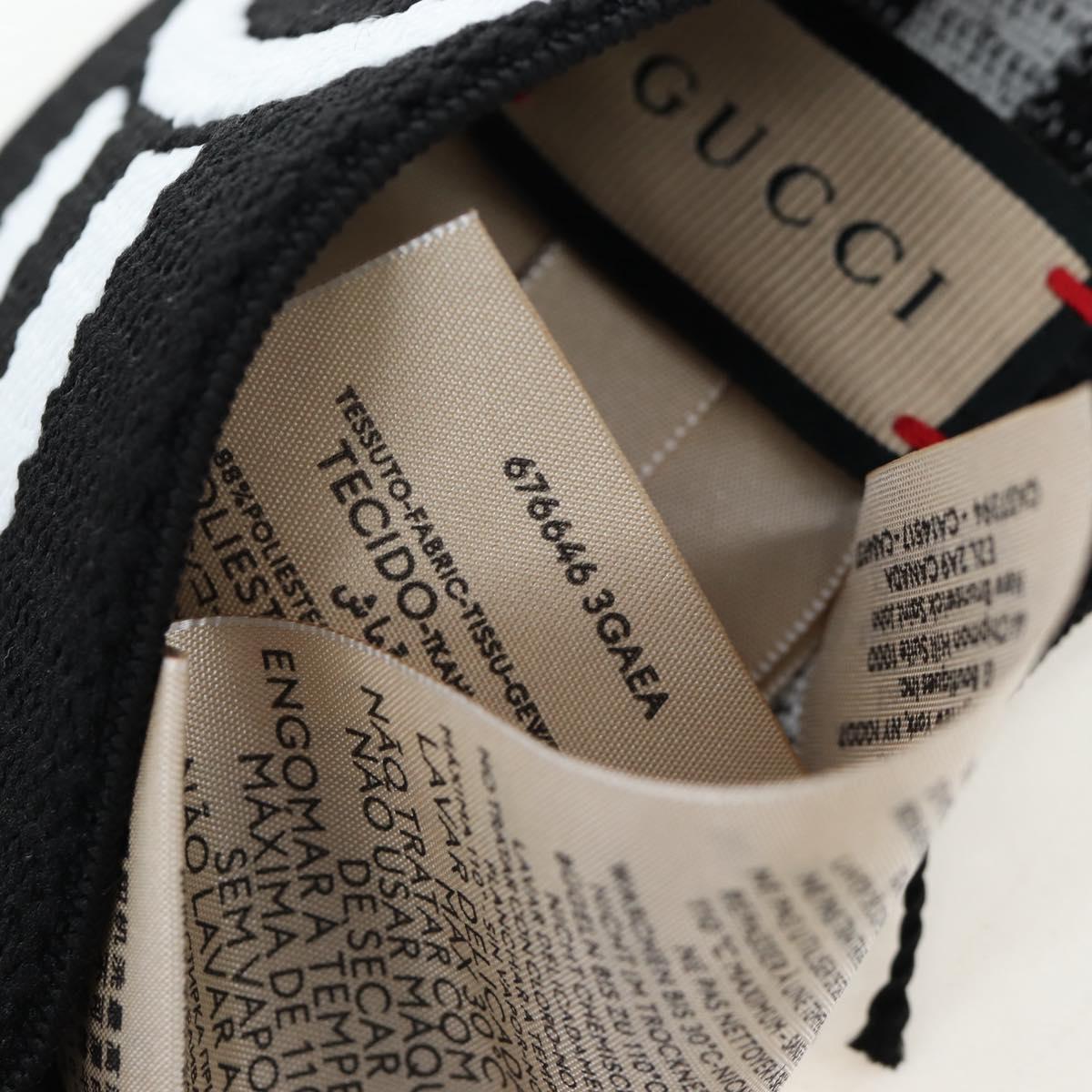 GUCCI Hair Band Polyester White Black Auth 192853M