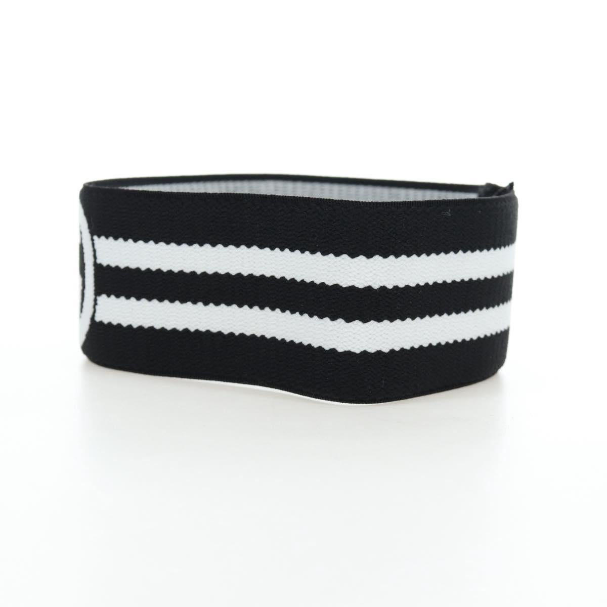 GUCCI Hair Band Polyester White Black Auth 192853M