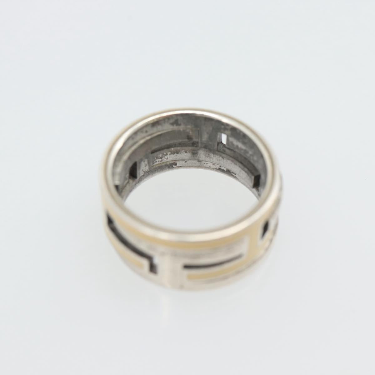 HERMES Move Ash Ring Ag925 Silver Beige Auth 192856M