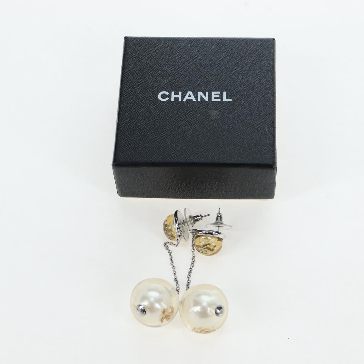 CHANEL Pierce Metal Silver Yellow CC Auth 192858V