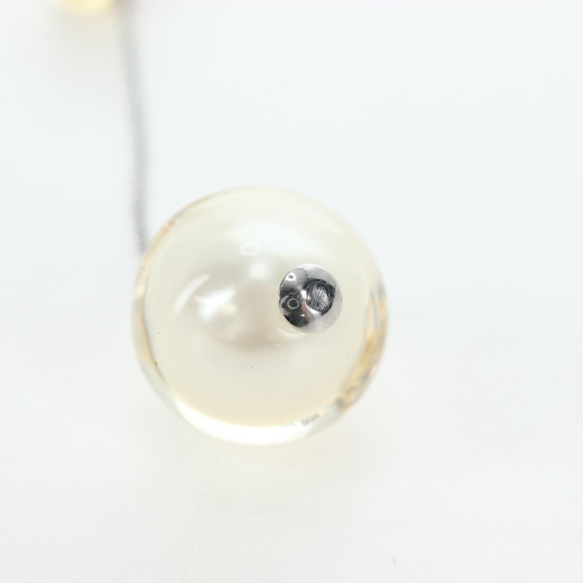 CHANEL Pierce Metal Silver Yellow CC Auth 192858V