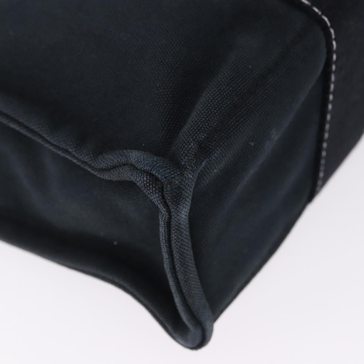 HERMES Fourre Tout PM Hand Bag Canvas Black Silver Auth 192872