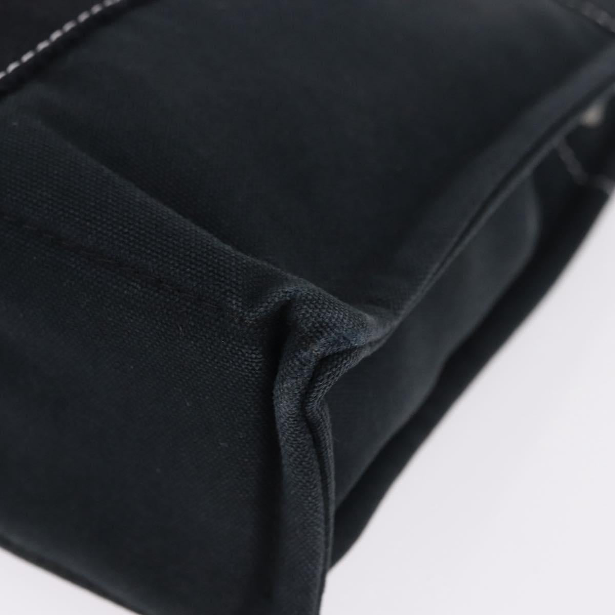 HERMES Fourre Tout PM Hand Bag Canvas Black Silver Auth 192872