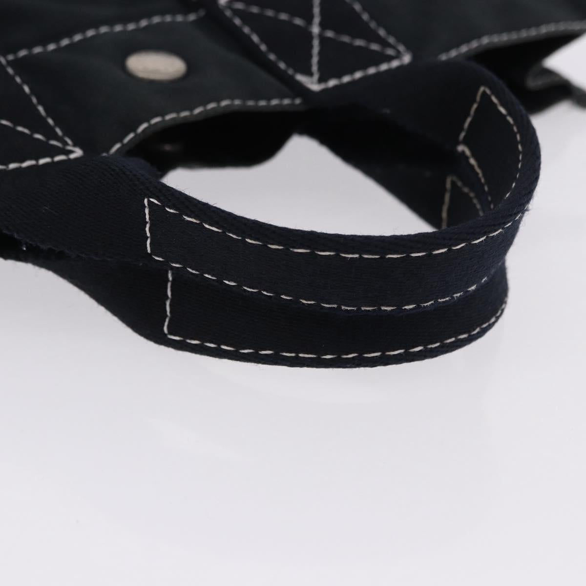 HERMES Fourre Tout PM Hand Bag Canvas Black Silver Auth 192872