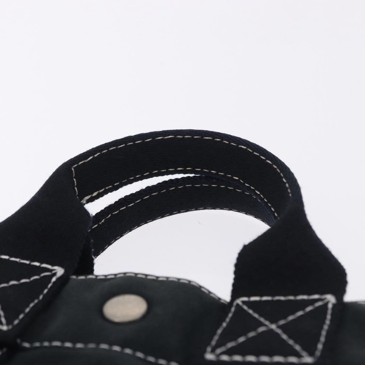HERMES Fourre Tout PM Hand Bag Canvas Black Silver Auth 192872