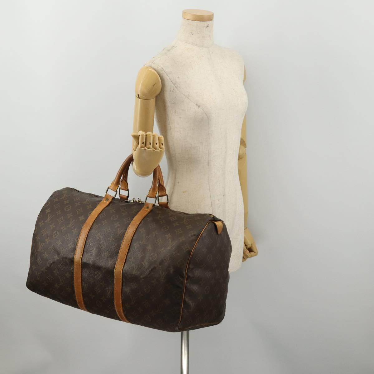 LOUIS VUITTON Monogram Keepall 50 Boston Bag M41426 LV Auth 192874