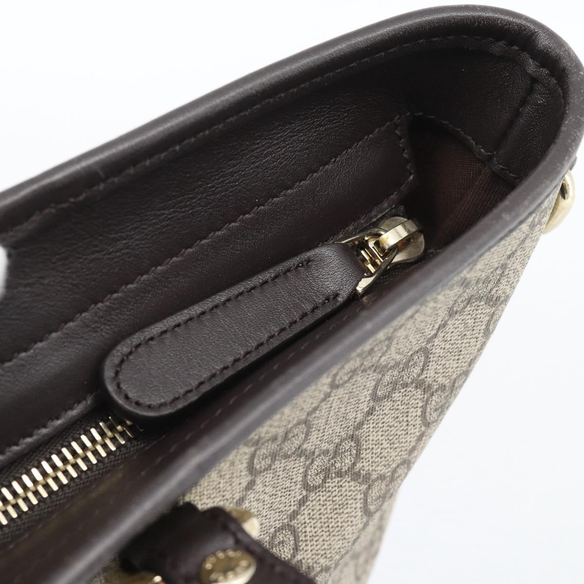 GUCCI GG Supreme Tote Bag PVC Leather Beige Gold Tone 388929 Auth 192875A