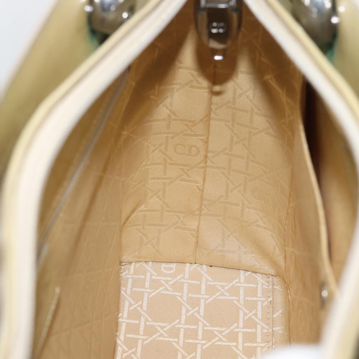 Christian Dior Maris Pearl Tote Bag Patent 2way Champagne Gold Auth 192876A