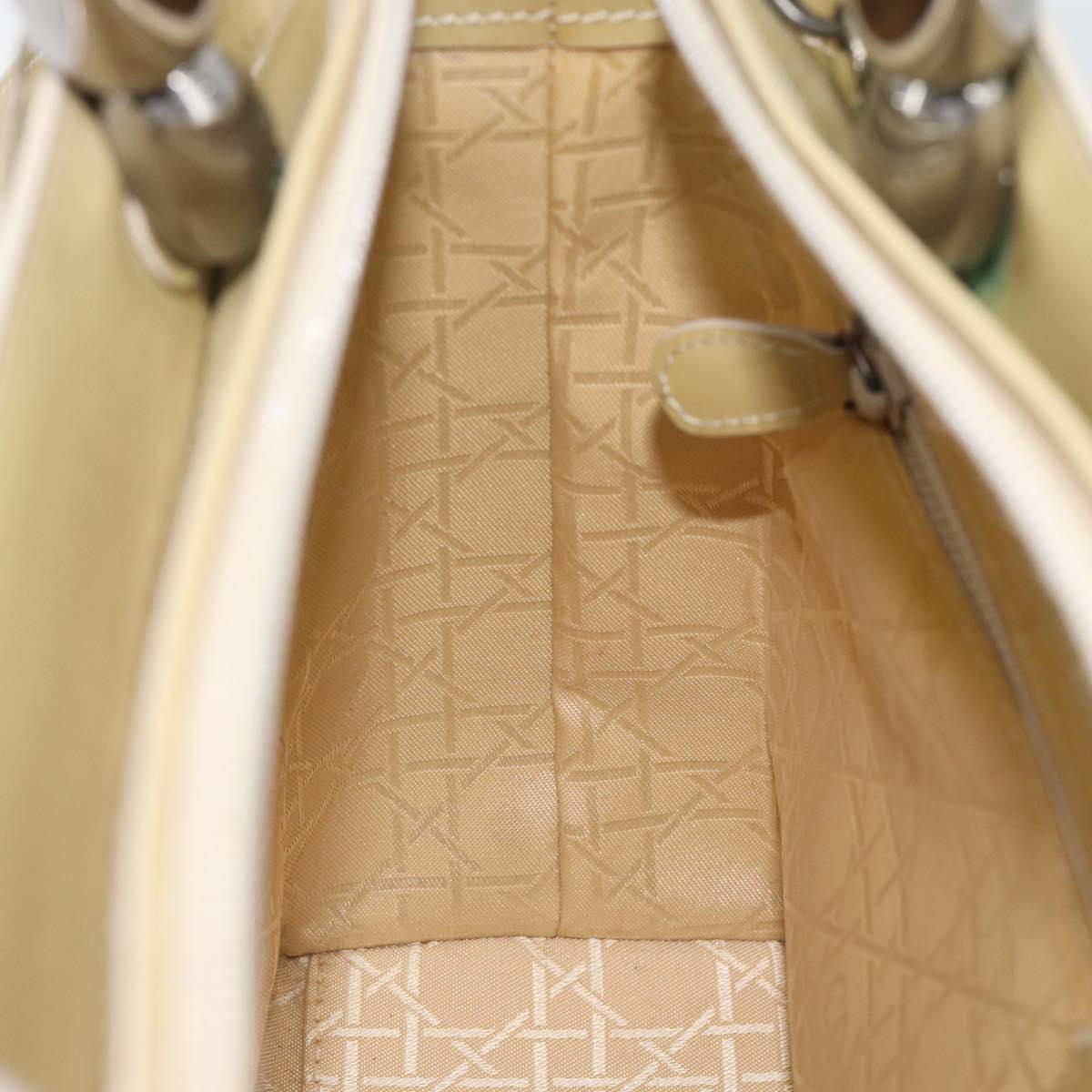 Christian Dior Maris Pearl Tote Bag Patent 2way Champagne Gold Auth 192876A