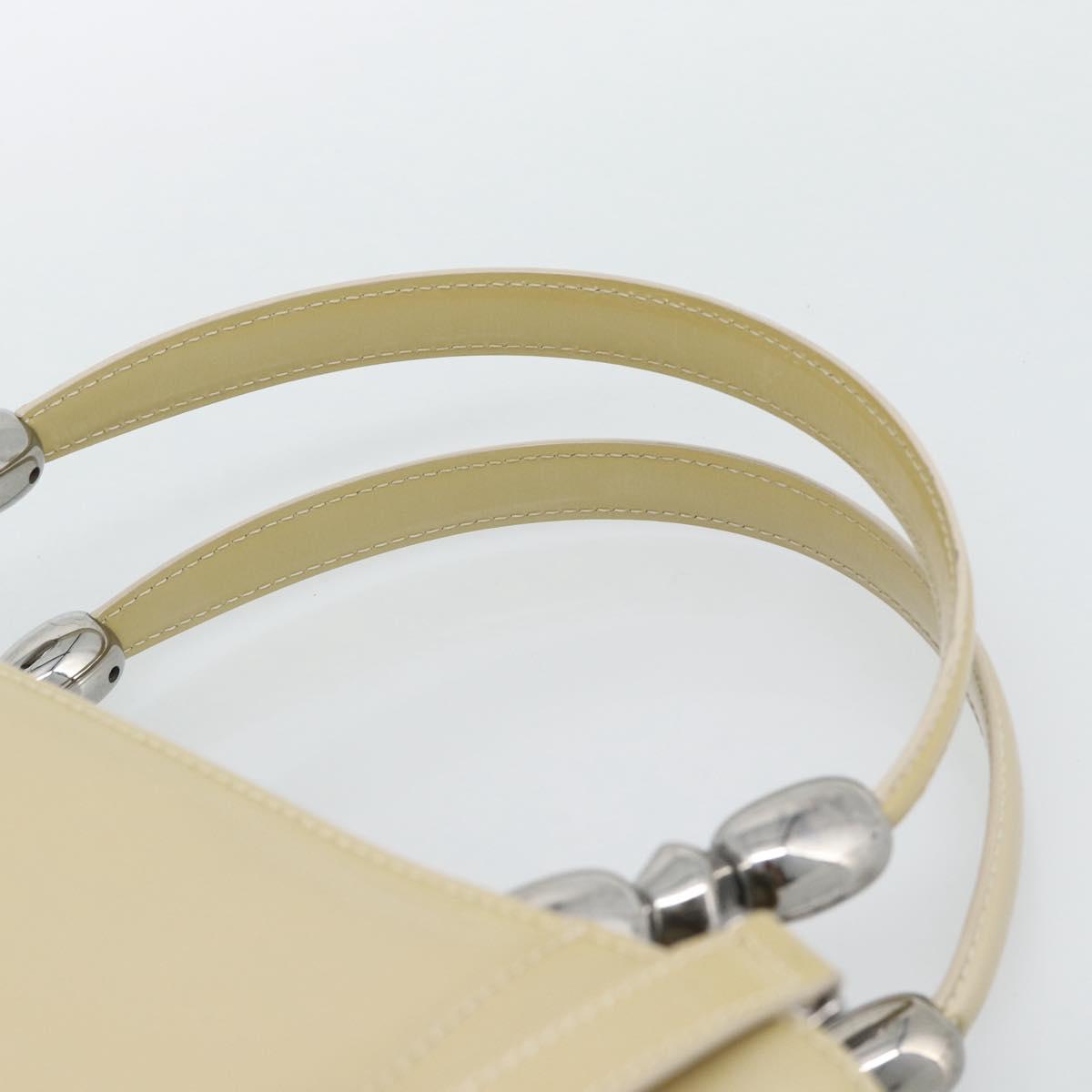 Christian Dior Maris Pearl Tote Bag Patent 2way Champagne Gold Auth 192876A