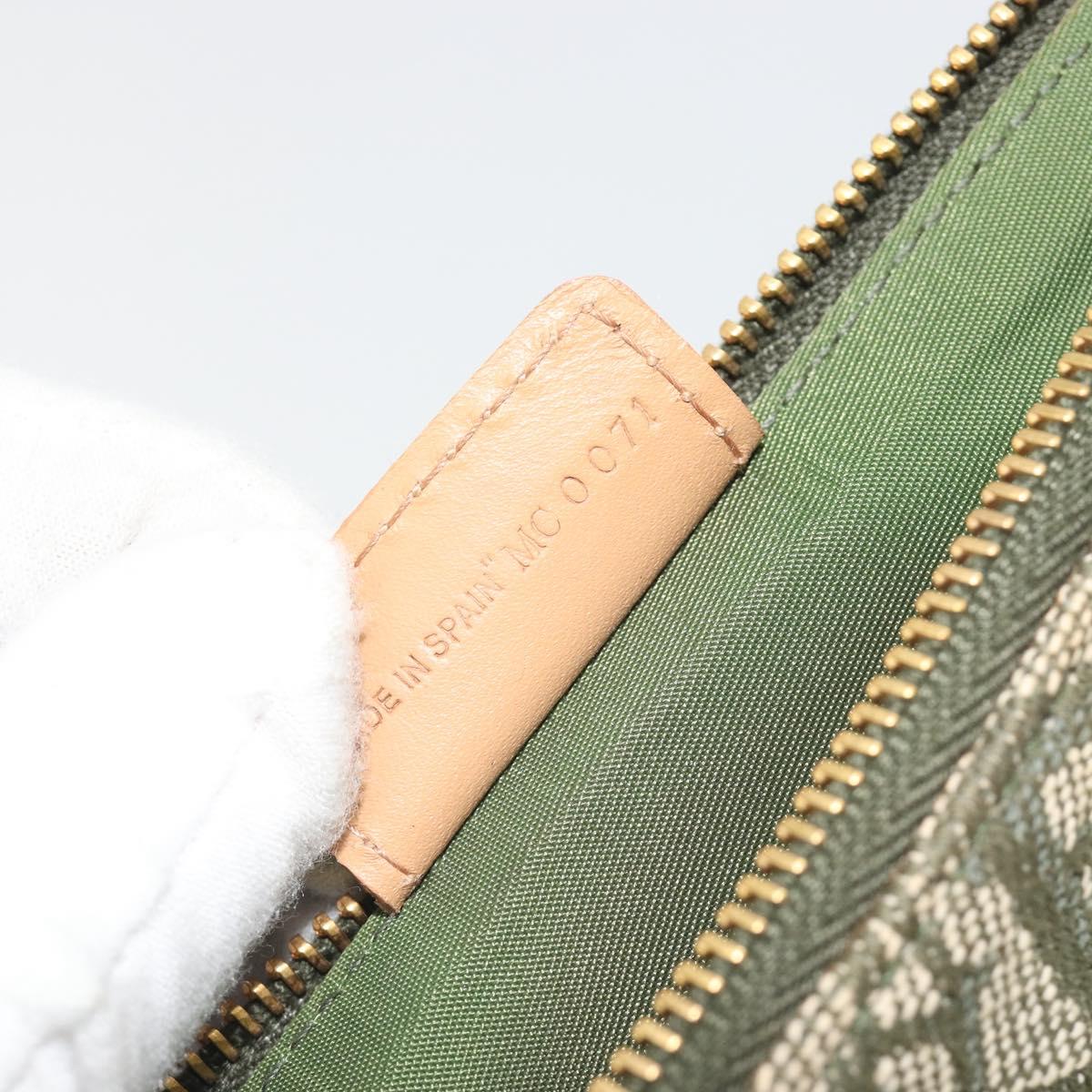 Christian Dior Trotter Canvas Saddle Pouch Khaki Gold Auth 192877V