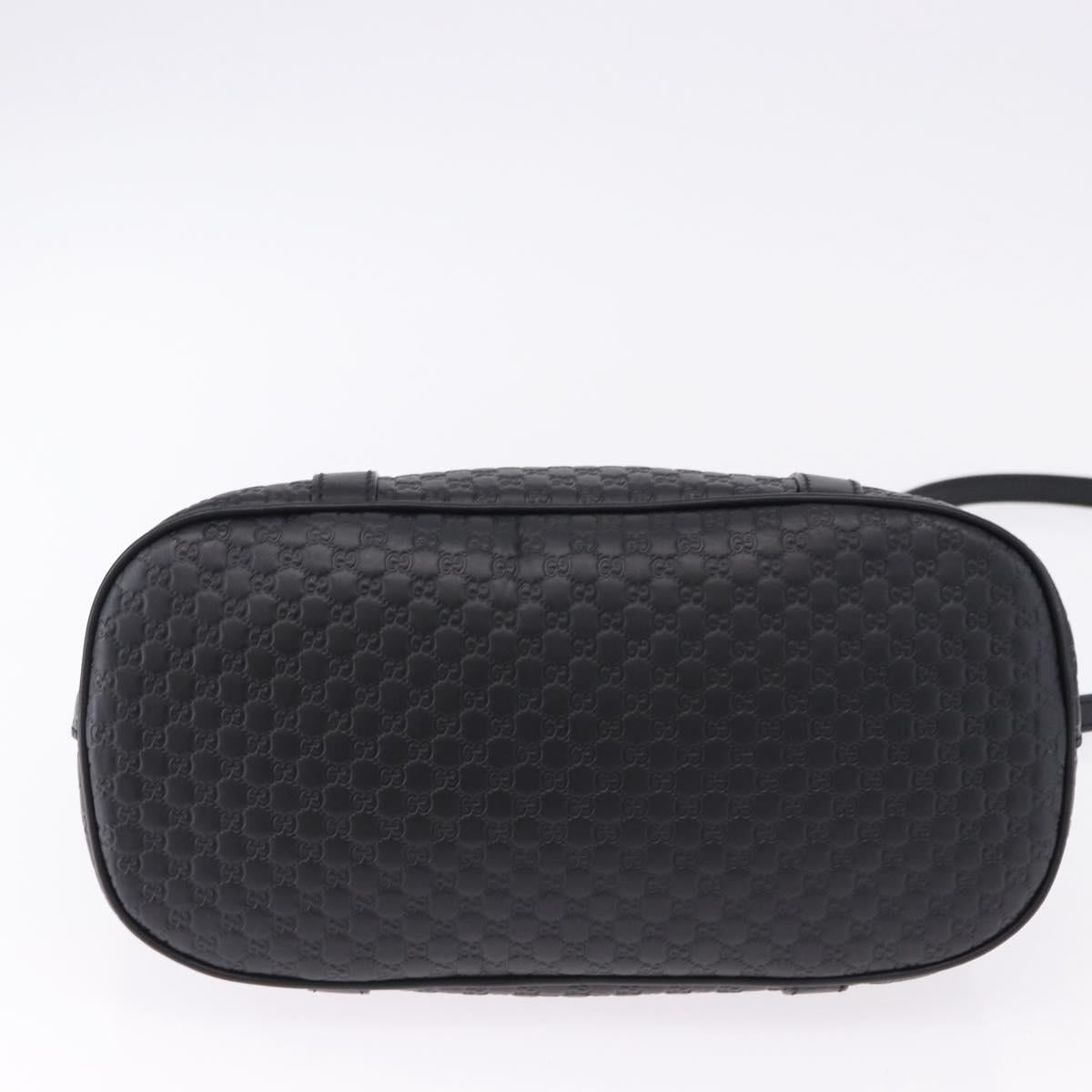 GUCCI Micro GG Canvas Guccissima Bag Leather 2way Outlet Black Auth 192880V