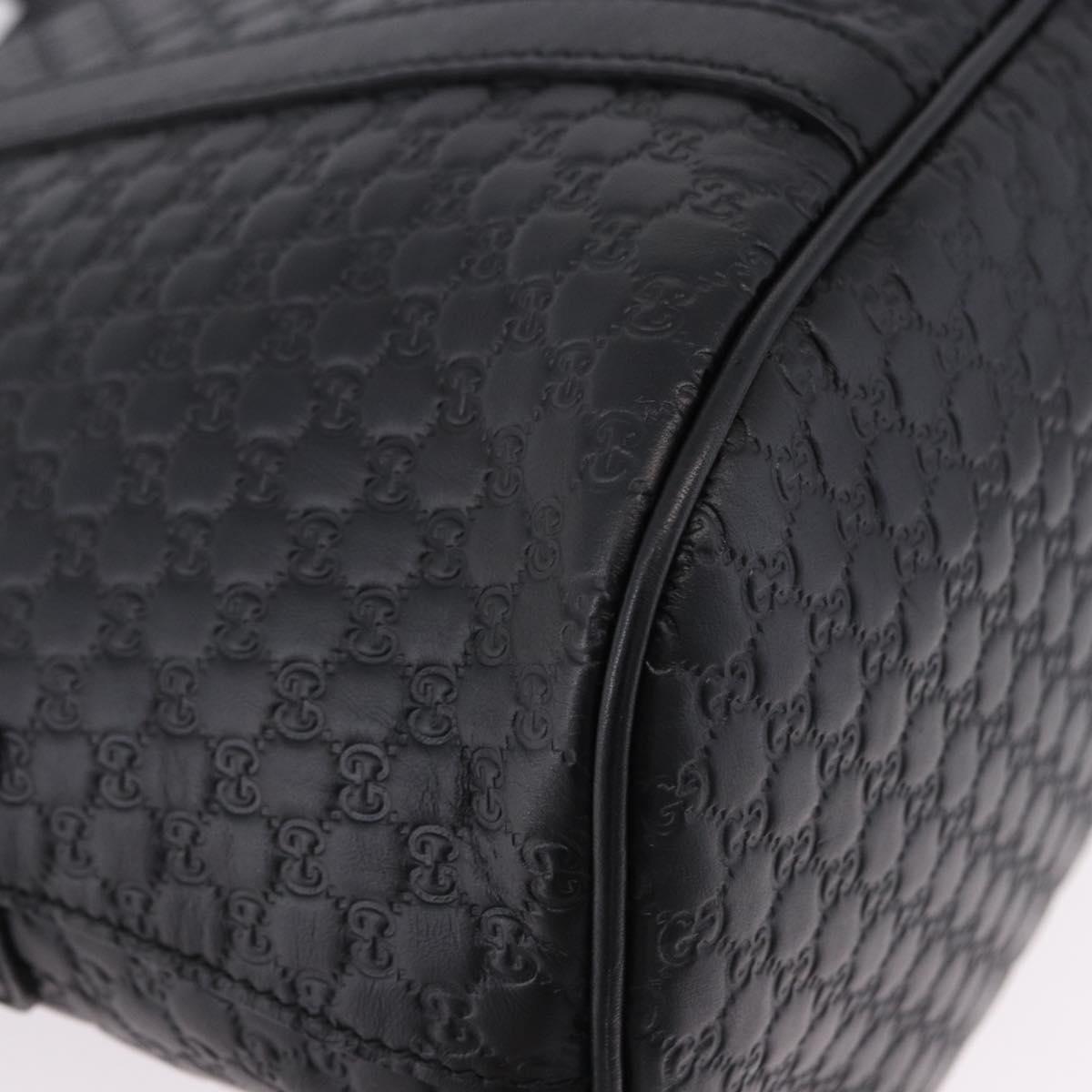 GUCCI Micro GG Canvas Guccissima Bag Leather 2way Outlet Black Auth 192880V