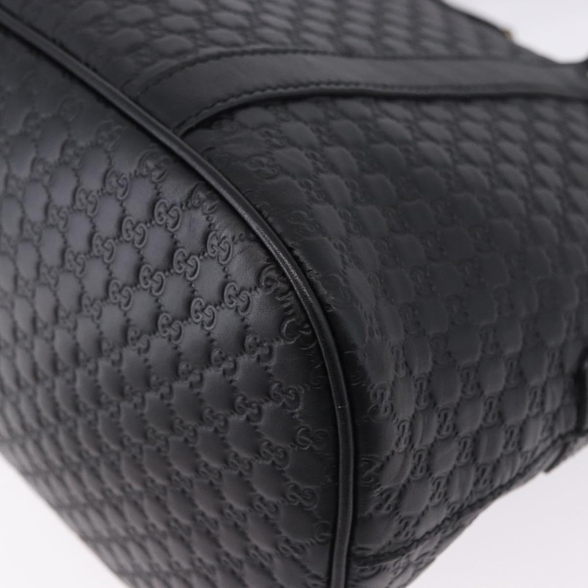 GUCCI Micro GG Canvas Guccissima Bag Leather 2way Outlet Black Auth 192880V