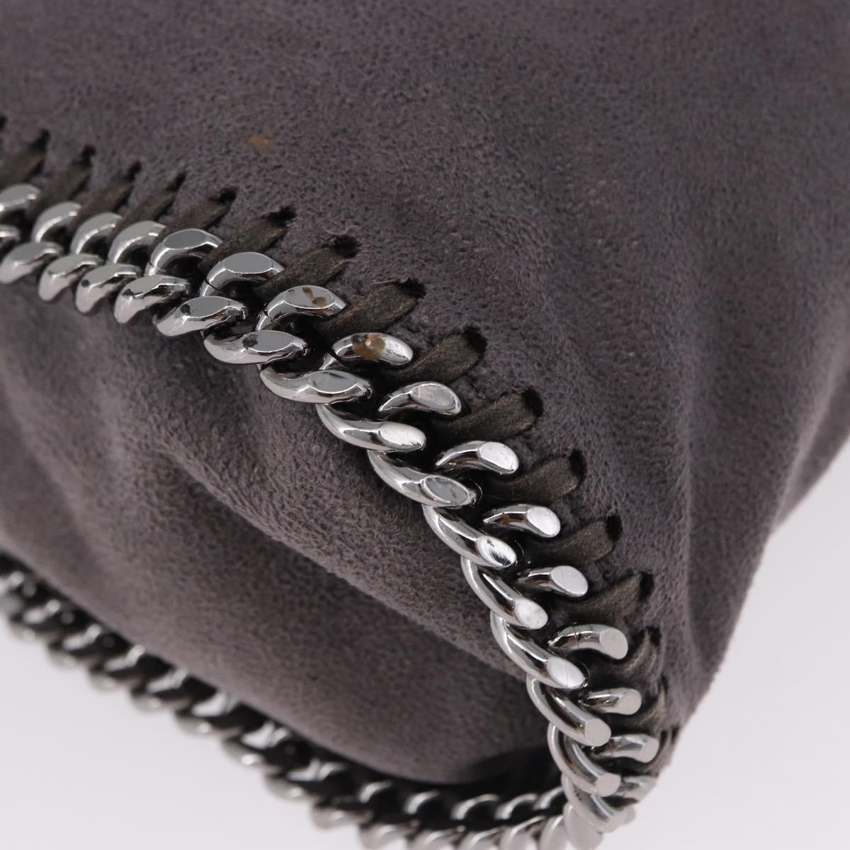 Stella MacCartney Falabella Chain Shoulder Bag Polyester 2way Gray Silver Auth 192883