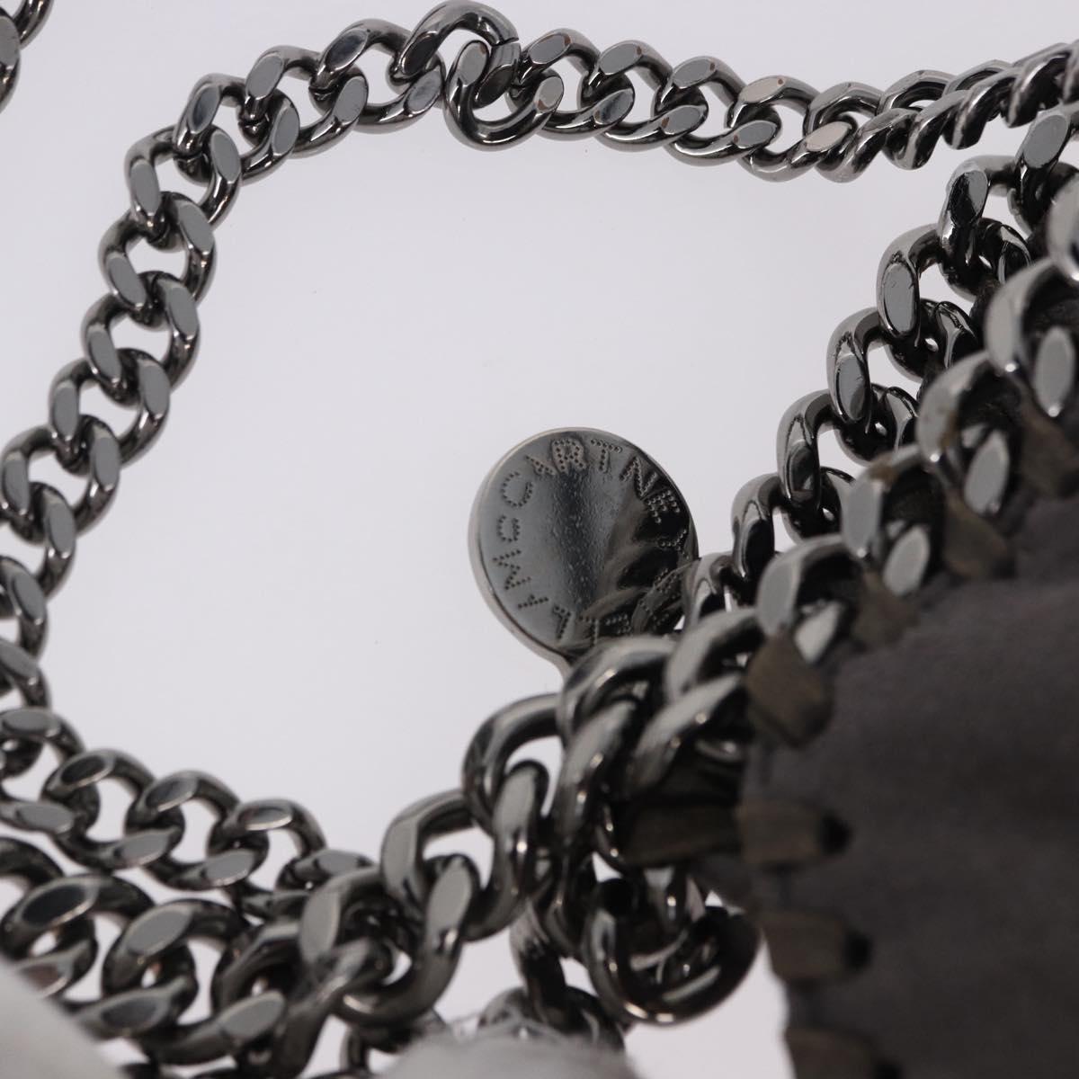 Stella MacCartney Falabella Chain Shoulder Bag Polyester 2way Gray Silver Auth 192883