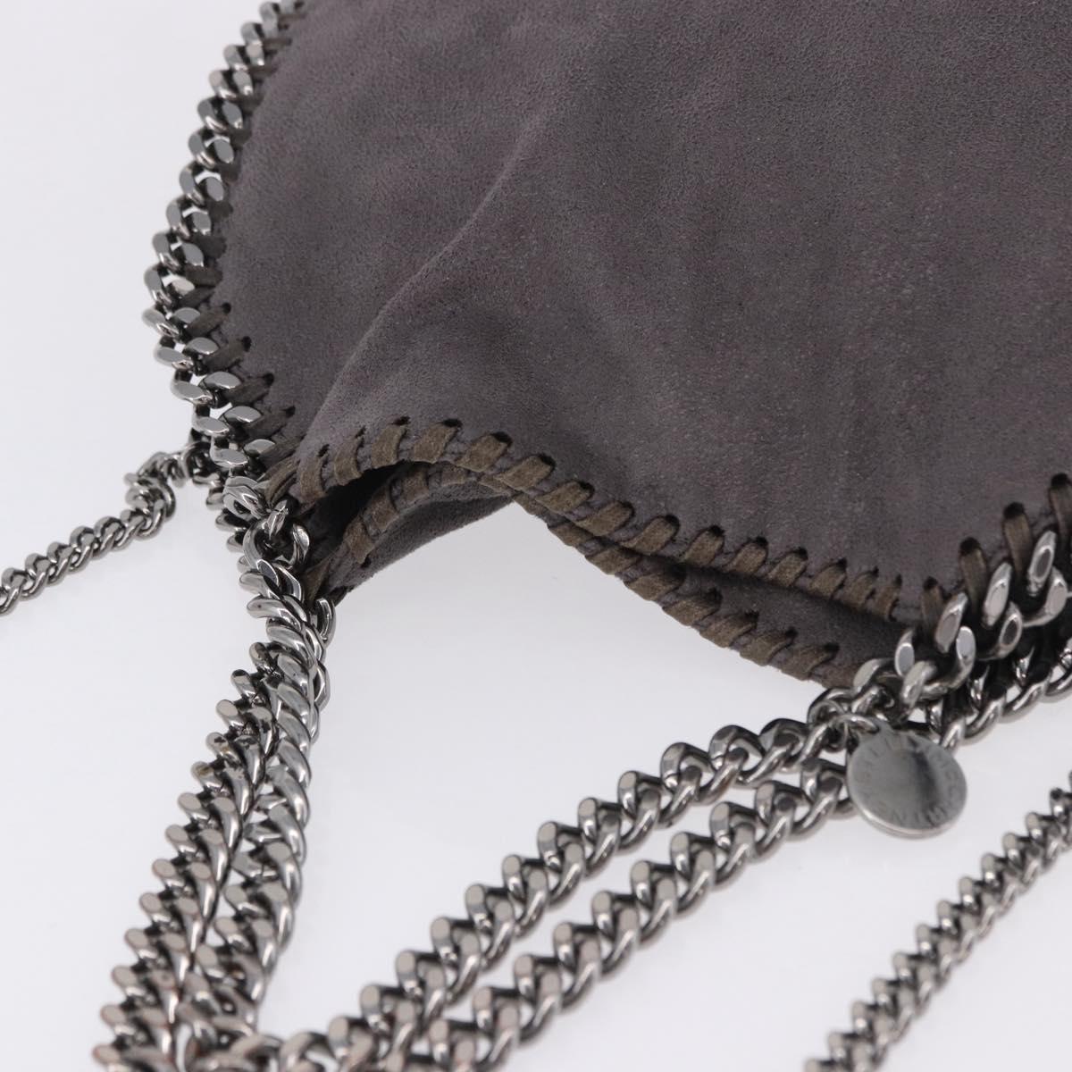 Stella MacCartney Falabella Chain Shoulder Bag Polyester 2way Gray Silver Auth 192883